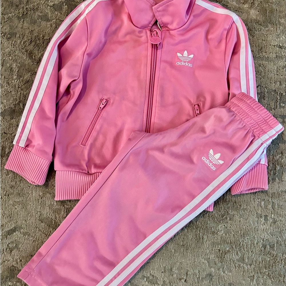 Adidas Kids Pink Joggers set